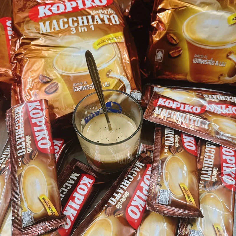 Bịch 20 gói cà phê 3in1  Kopi machiato Thailand thơm và béo [BH: NONE]