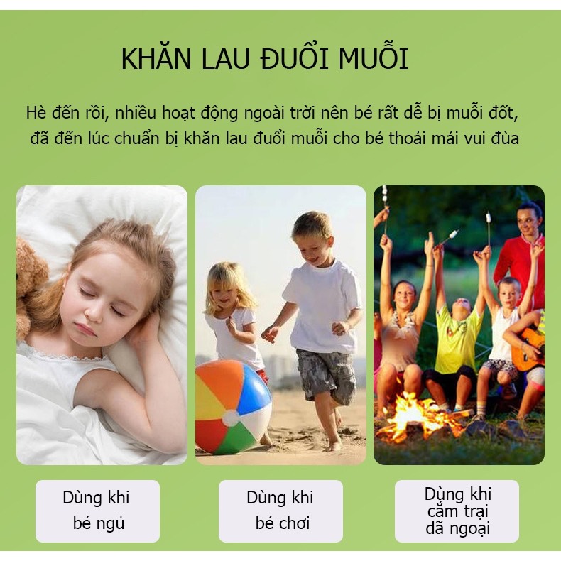 Khăn ướt Chú Ếch chống muỗi chích, chiết xuất tự nhiên hàng nội địa [BH: NONE]