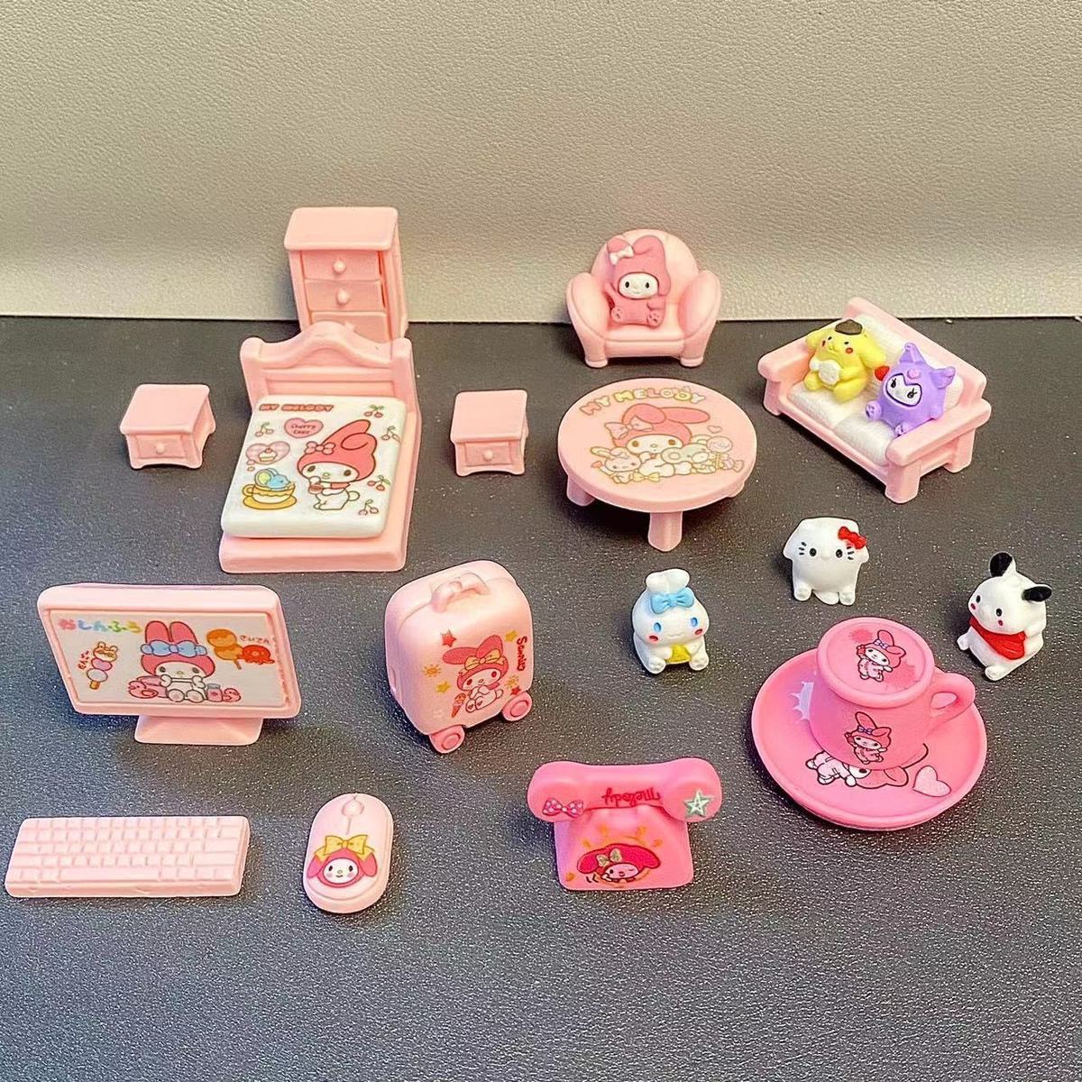 Set đồ dùng nội thất KUROMI 19 chi tiết siêu hot cho bé- mẫu màu về ngẫu nhiên [BH: NONE]