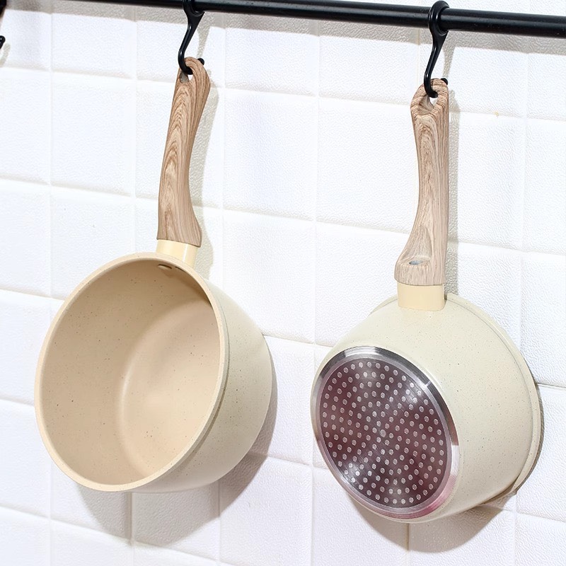 Chảo chống dính lòng sâu kiểu Nhật Bản size 18cm cán gỗ kèm nắp kính tiện lợi [BH: NONE]