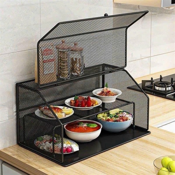 Lồng bàn lưới kim loại 2 tầng đựng thức ăn [BH: NONE]