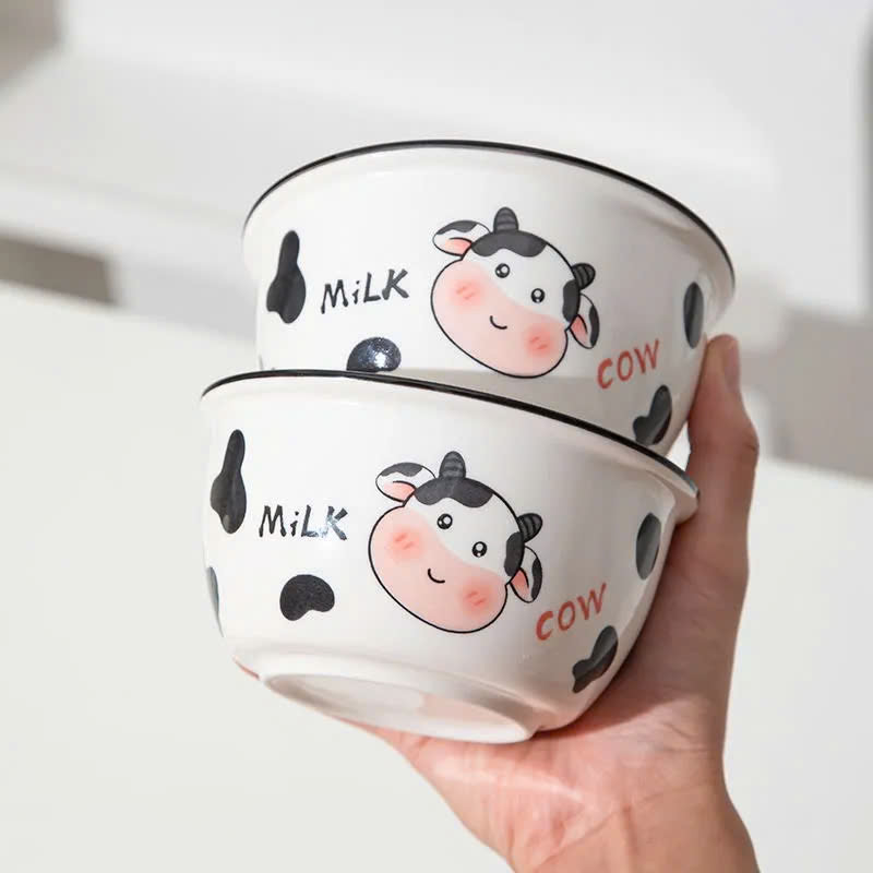Combo 5 Chén sứ ăn cơm COW MILK đáng yêu [BH: NONE]
