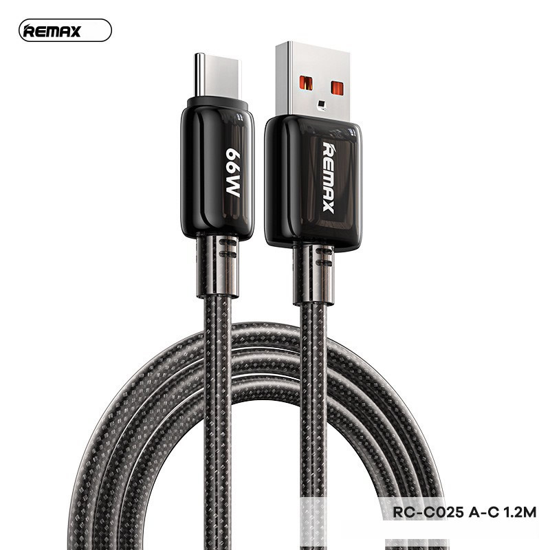Cáp sạc nhanh 66w REMAX RC-C025 (Usb ra Type-C) chính hãng [BH 1 năm]