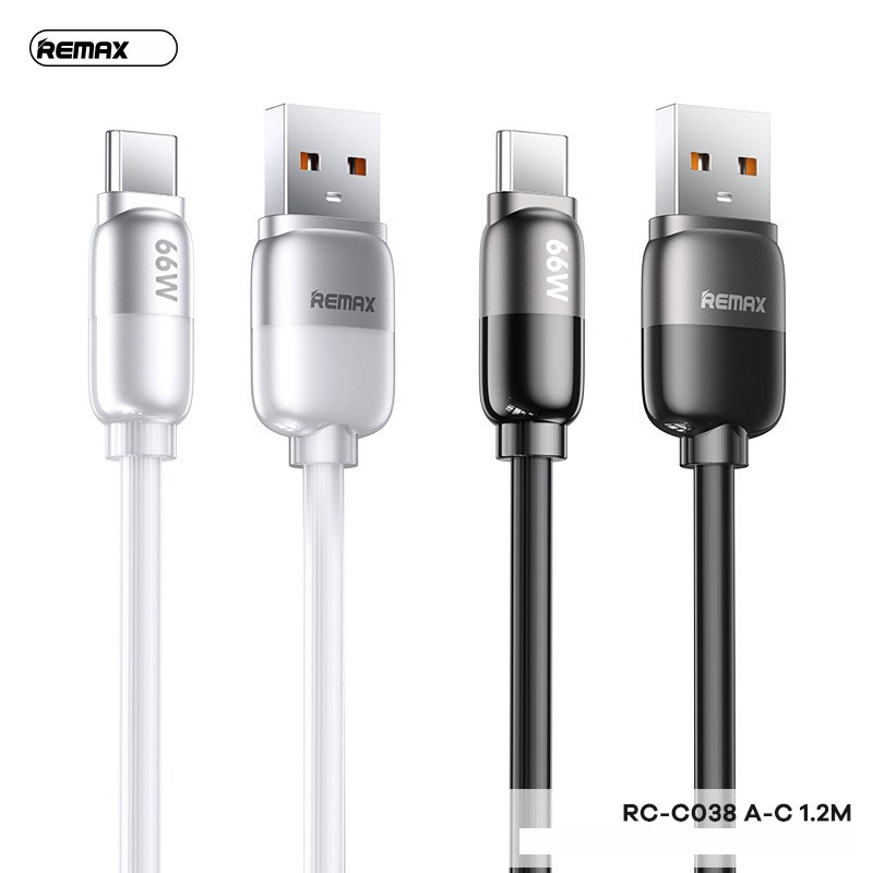 Cáp sạc nhanh 66w REMAX RC-C038 (Usb ra Type-C 1.2m) chính hãng [BH 1 năm]