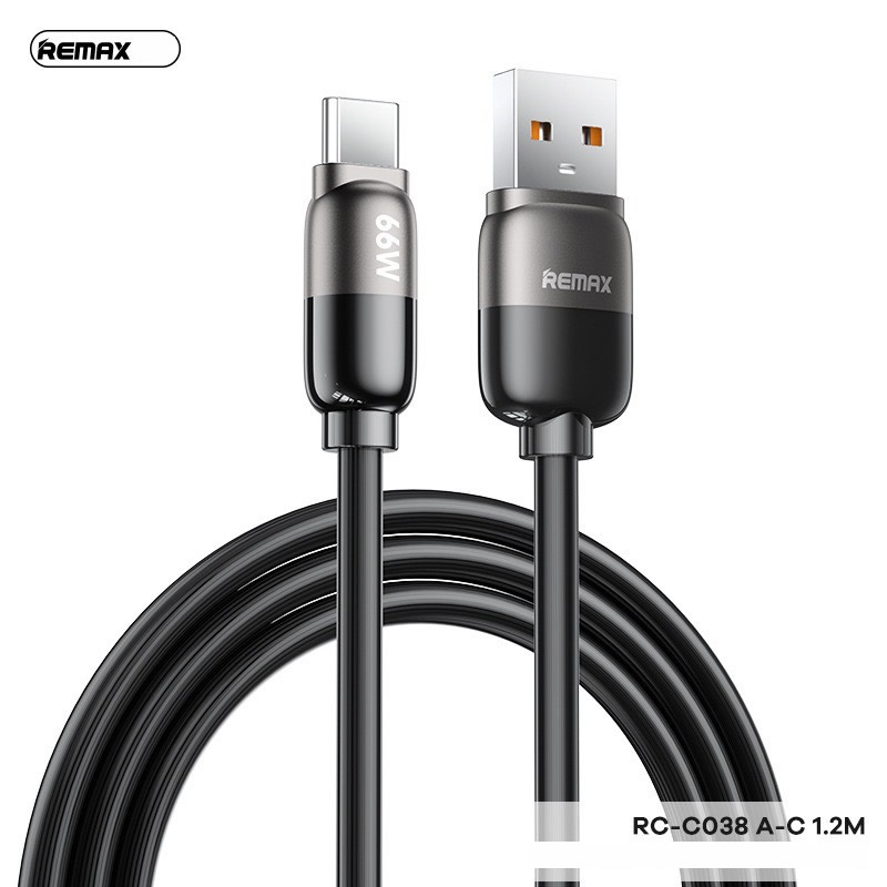 Cáp sạc nhanh 66w REMAX RC-C038 (Usb ra Type-C 1.2m) chính hãng [BH 1 năm]