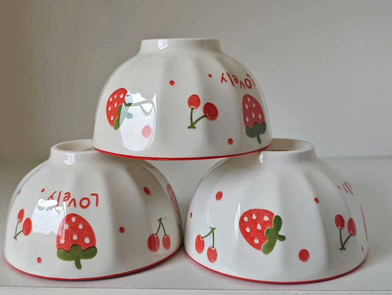 Set 5 chén sứ họa tiết TRÁI CÂY ăn cơm, ăn canh  [BH: NONE] 1l1d8