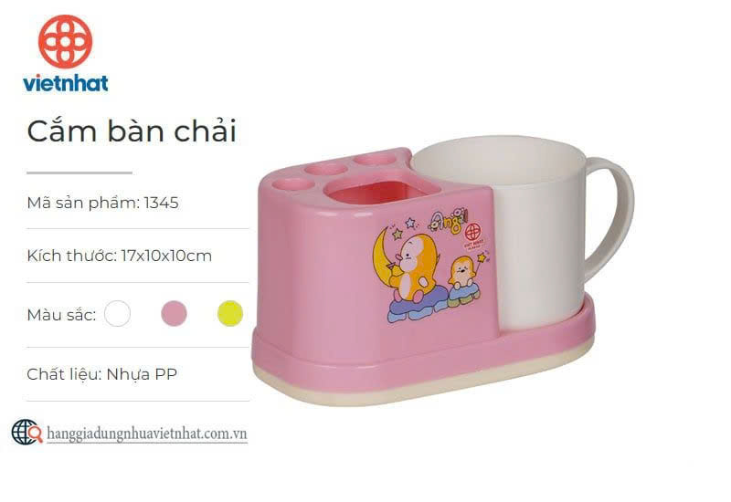 Khay nhựa VN1345 đựng bàn chải kèm cốc đựng nước đánh răng [BH: NONE]