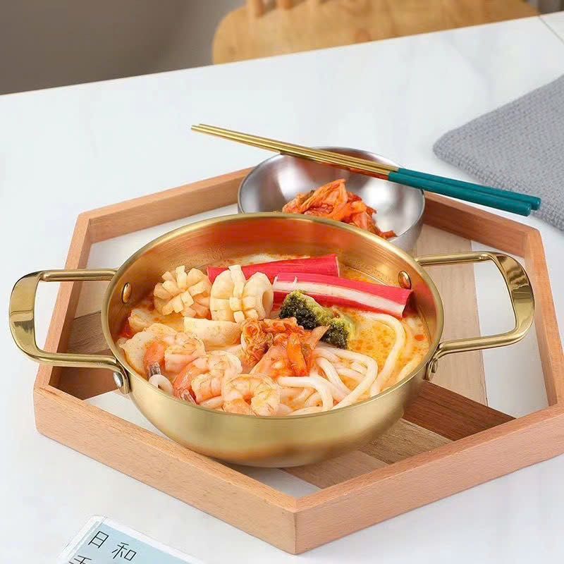 Chảo inox 2 quai xách size 18cm [BH: NONE]