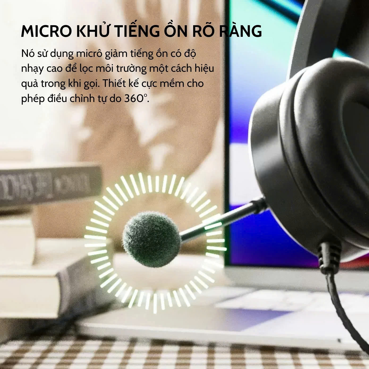 Tai nghe Headphone chụp tai có dây HP 8009 micro khử tiếng ồn chính hãng [BH: 3 THÁNG]