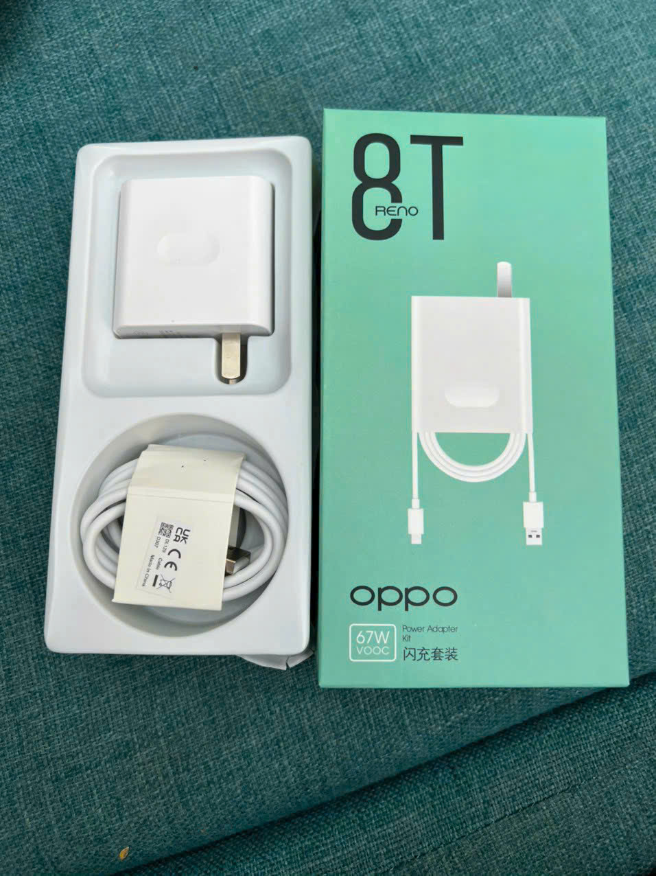 Bộ sạc nhanh 67W OPPO 8T {(cóc 1 cổng Usb, cáp usb ra Type c (a-c)} hộp xanh ngọc siêu đẹp [BH: 3 THÁNG]
