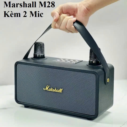 Loa bluetooth karaoke Marshall M-28, tặng kèm 2 micro [BH: 6 THÁNG]