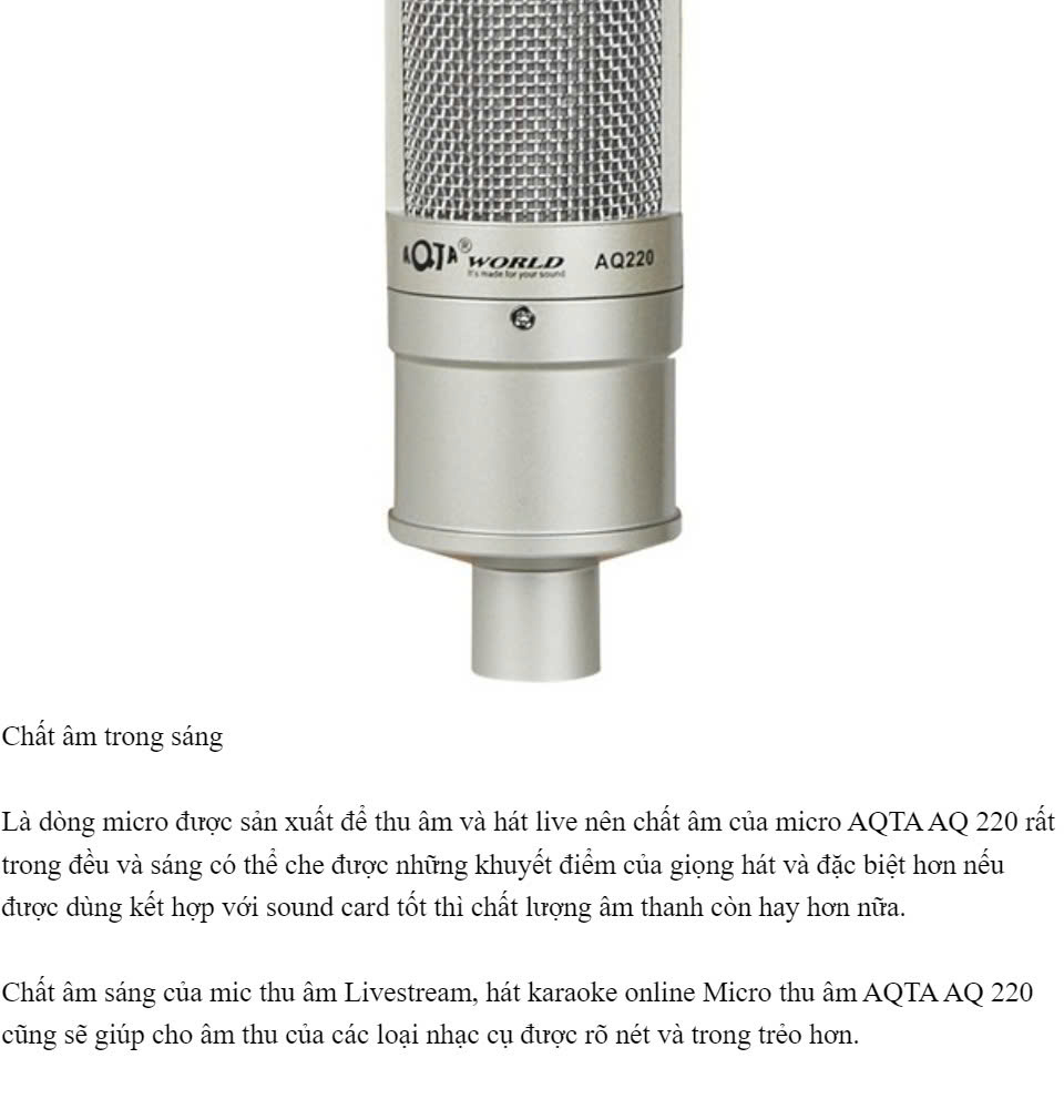 Micro thu âm livestream AQ220 [BH: 1 THÁNG]
