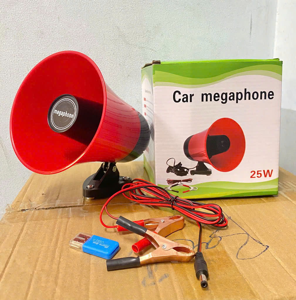 Loa phóng thanh kẹp bình 25W CAR MEGAPHONE, có bluetooth [BH: 3 THÁNG]