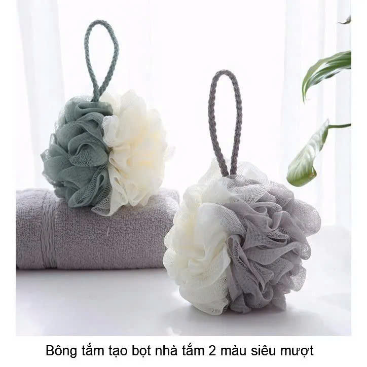 Bông tắm tạo bọt phối 2 màu [BH:  NONE]