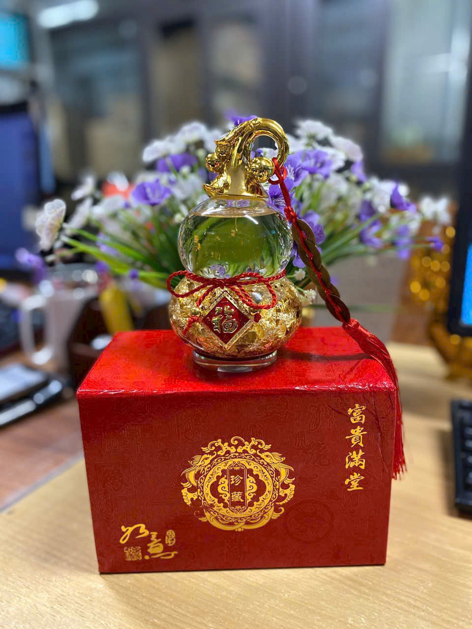 Hồ lô thủy tinh phong thủy, tài lộc, may mắn [BH: NONE]