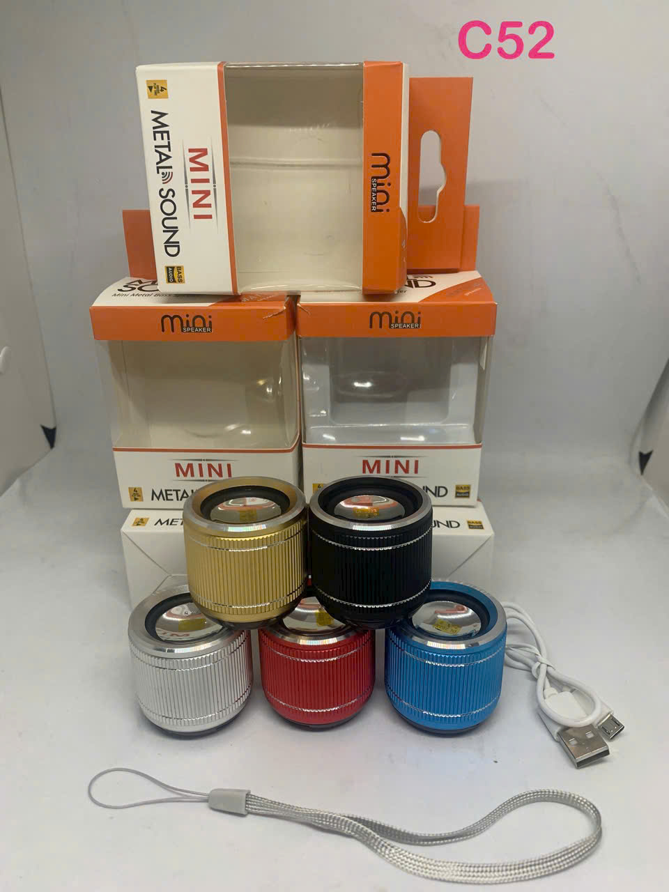 Loa bluetooth MINI SPEAKER METAL C52 mẫu siêu nhỏ gọn có dây đeo [BH 3 Tháng]