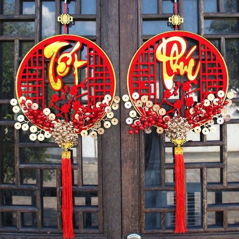 1 Dãy treo chữ TẾT/ PHÚC/ LỘC/ THỌ hình ĐỒNG TIỀN trang trí, decor siêu đẹp- CHỮ VỀ TÙY LÔ [BH: NONE]