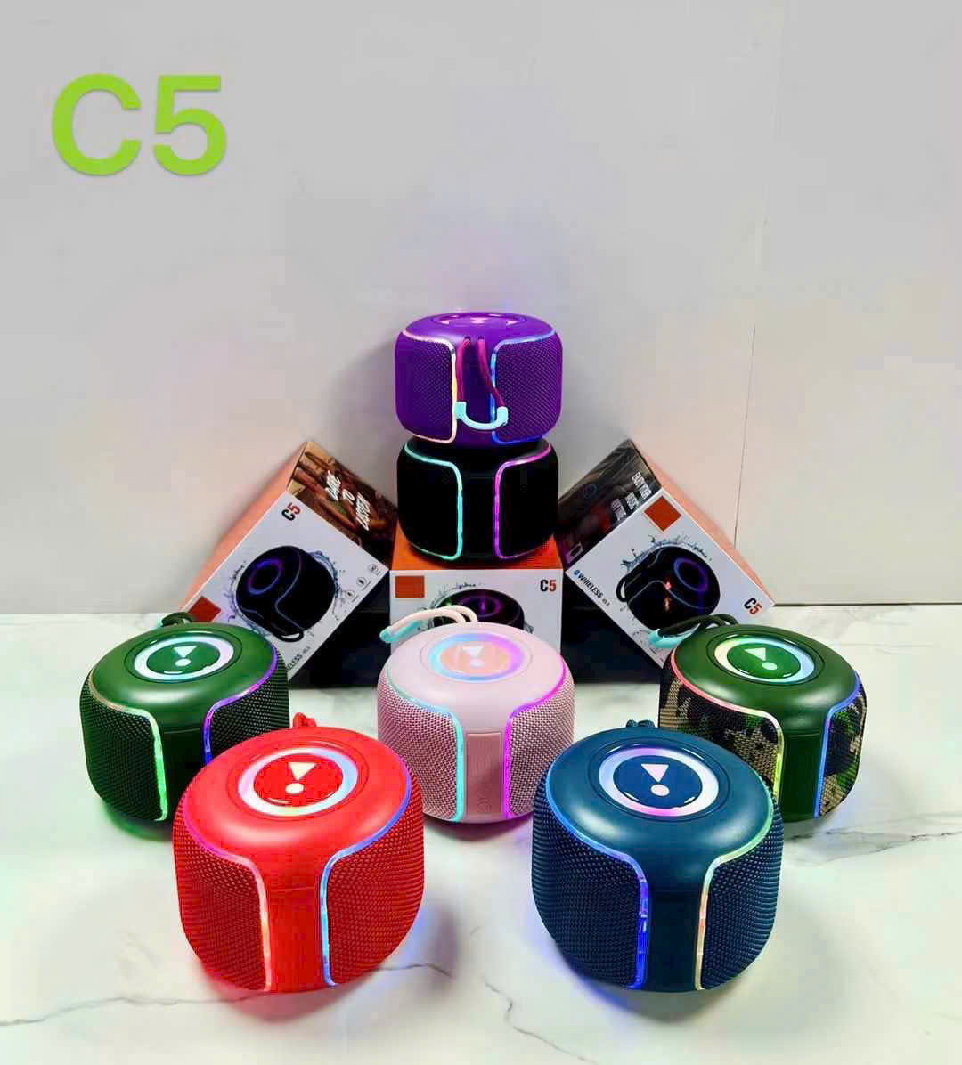 Loa bluetooth C5 Dare To Lisen mẫu mới có led siêu đẹp kèm móc treo [BH 6 Tháng]