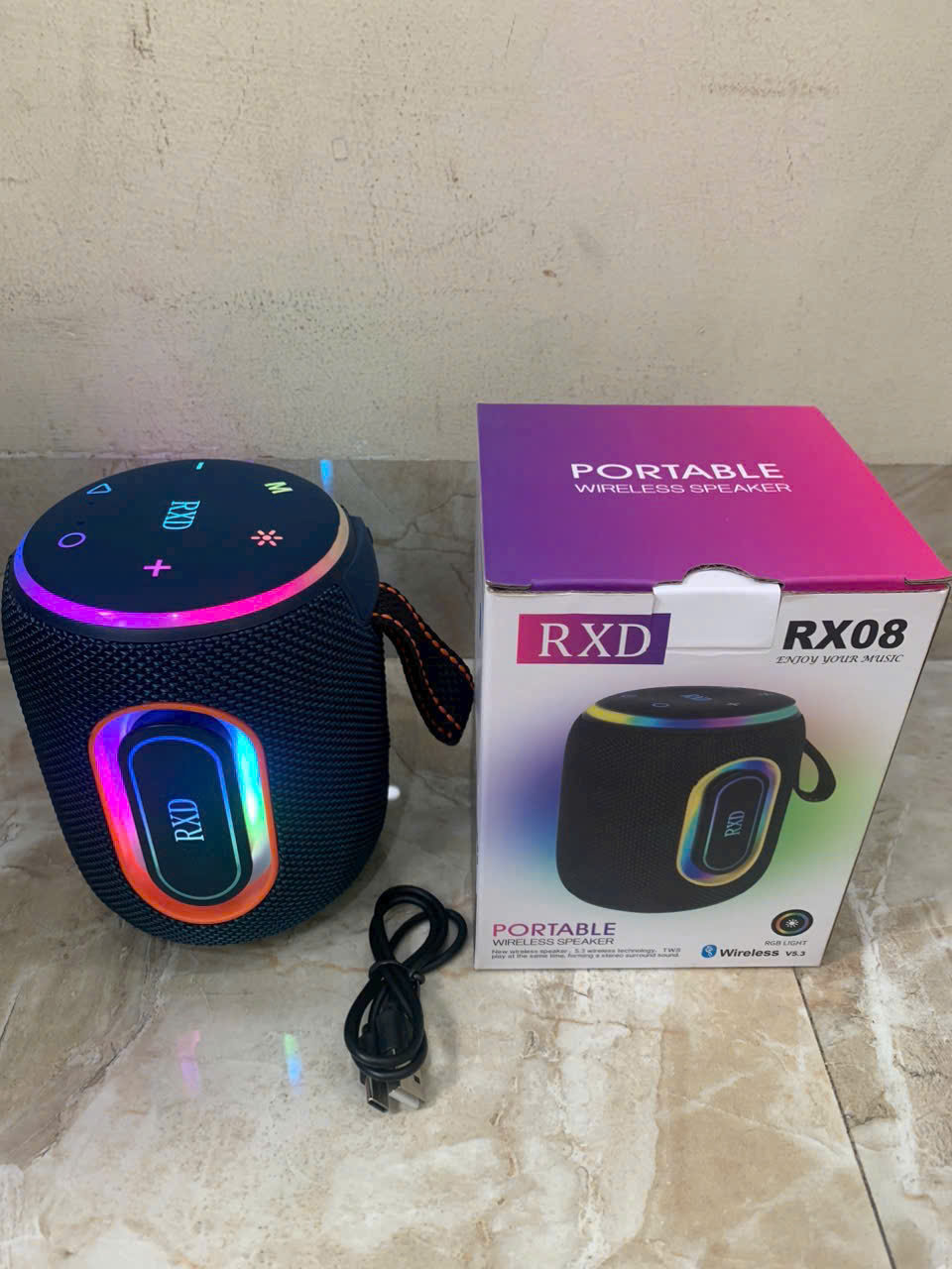 Loa bluetooth RXD RX08 mẫu mới kèm đèn led siêu đẹp [BH 6 Tháng]