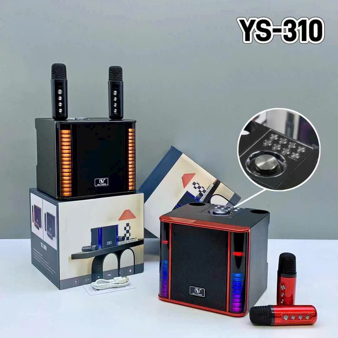 Loa bluetooth karaoke YS-310 kèm 2 micro siêu hay có led cực đẹp chính hãng [BH 6 Tháng]