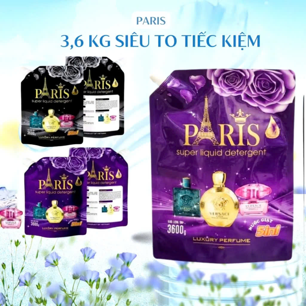 Thùng 2 túi nước giặt xã 5IN1 Paris (3.6kg/1 túi) hương nước hoa [BH: NONE]