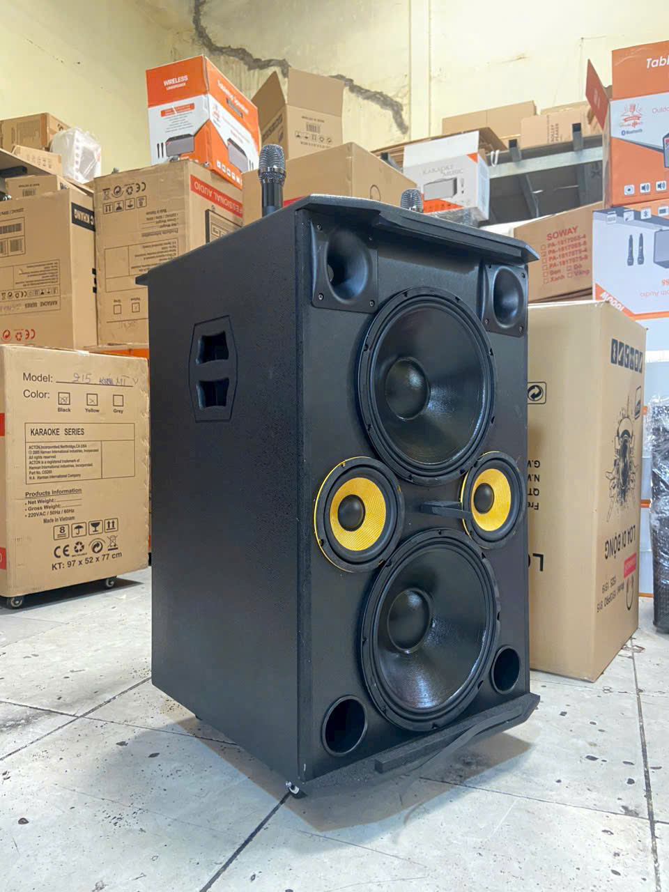 Loa kéo di động bluetooth karaoke SOUNDBOX SX-3310 loa bass đôi 30 CAO CẤP kèm 2 mic chống hú cực hay [Bh 6 Tháng]