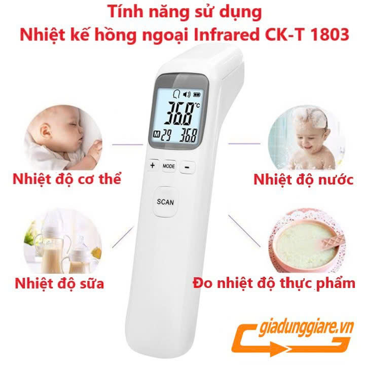 Nhiệt kế hồng ngoại đo trán CK-T1803 INFRARED THERMOMETER đo nhiệt độ cơ thể [Bh 1 Tuần]6l8