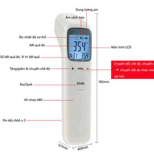Nhiệt kế hồng ngoại đo trán CK-T1803 INFRARED THERMOMETER đo nhiệt độ cơ thể [Bh 1 Tuần]6l8