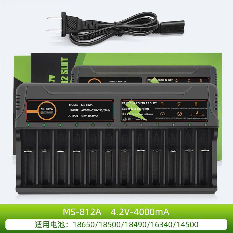 Bộ sạc pin đa năng MS-812A sạc cùng lúc 12 viên pin siêu tiện lợi