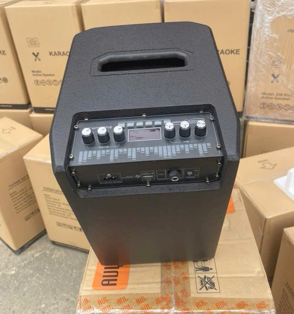 Loa bluetooth karaoke AT-379 loa Bass 20cm công suất tối đa 100w kèm 2 micro không dây siêu hay