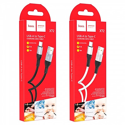 Cáp sạc nhanh 3A HOCO X72 usb ra Type-C 1m chính hãng [BH 1 năm]