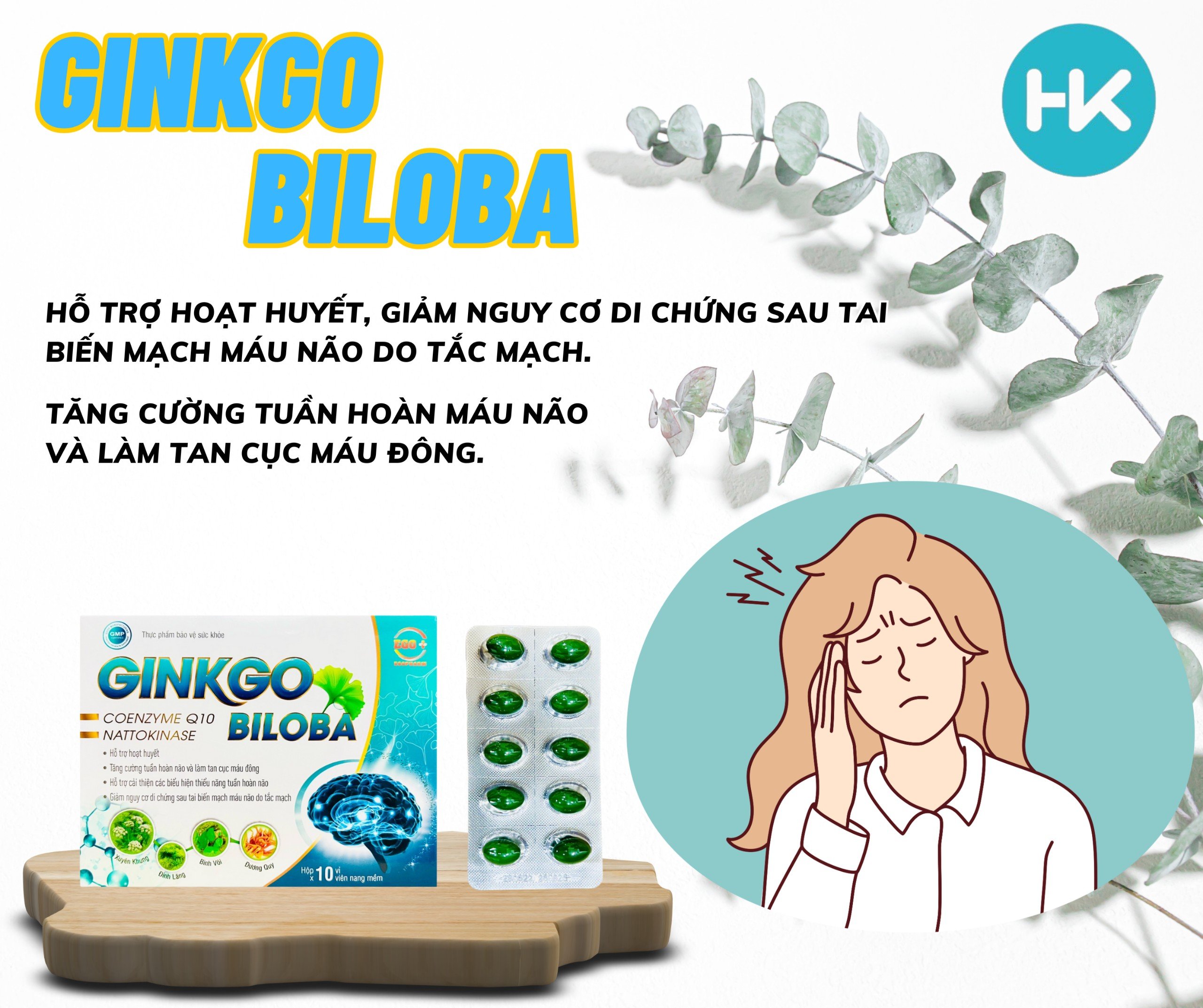 Hoạt Huyết Dưỡng Não Hỗ Trợ tăng cường tuần hoàn não, tăng khả năng tập trung tư duy, cải thiện trí nhớ