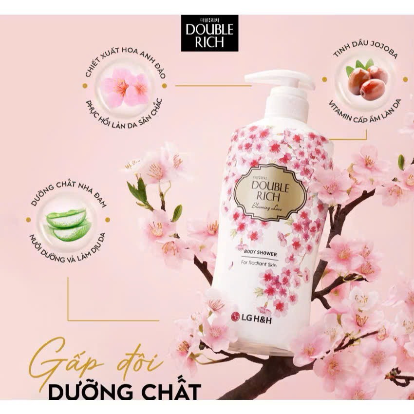 Sữa tắm trắng da Double Rich hương hoa anh đào tinh tế