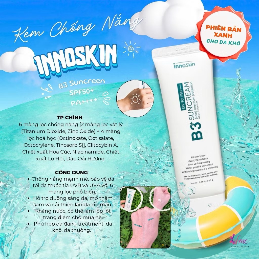 Kem chống nắng Innoskin B3 Suncream SPF50/PA++++