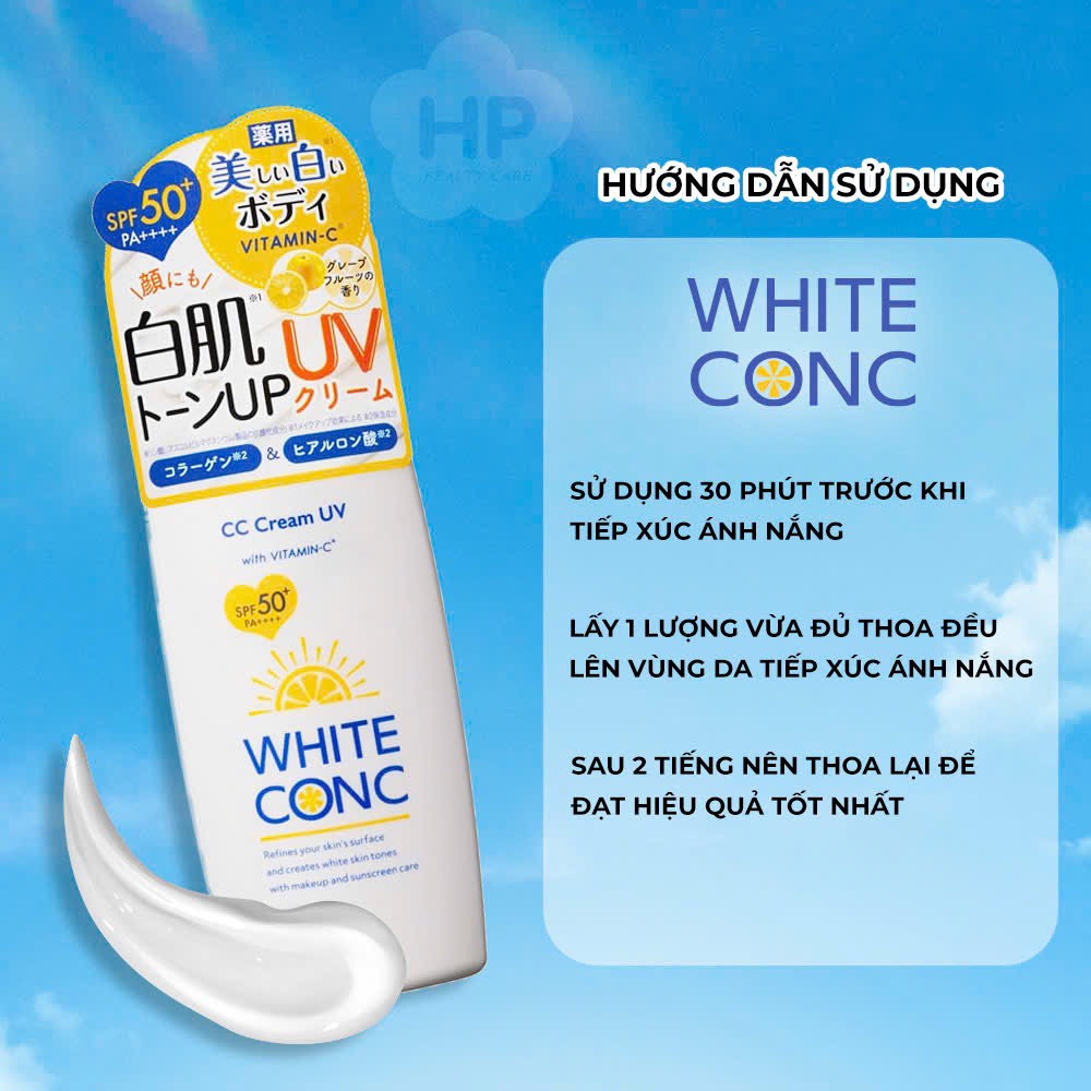 Kem Chống Nắng White Conc Nâng Tone Dưỡng Trắng Sáng Da 75g