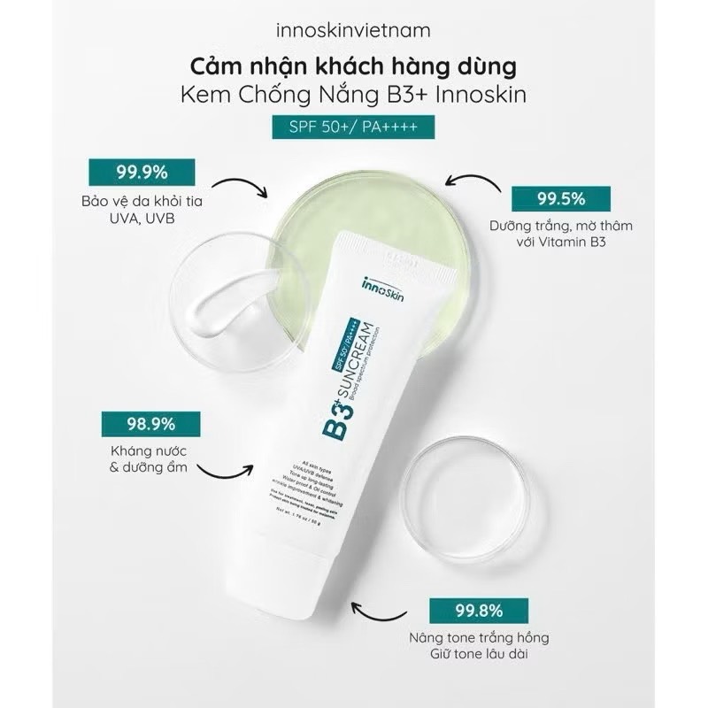 Kem chống nắng Innoskin B3 Suncream SPF50/PA++++