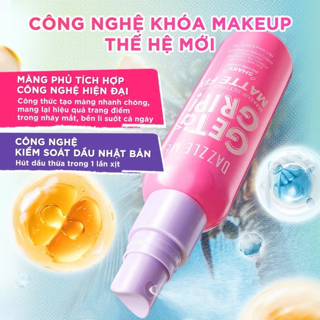 Xịt Khoáng Khoá Nền Dazzleme Geta Grip 60ml