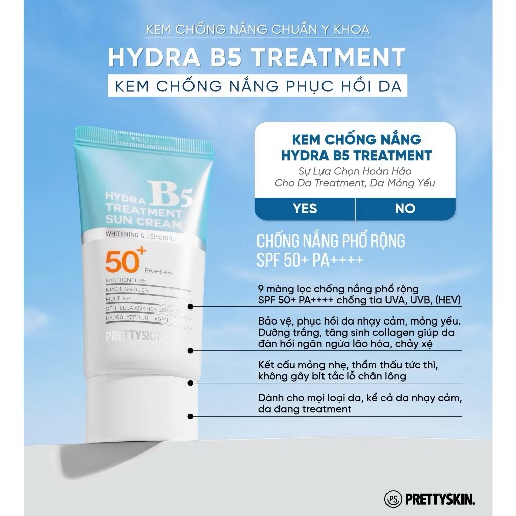 Kem Chống Nắng Pretty Skin B5 SPF50+PA++++ 50ml