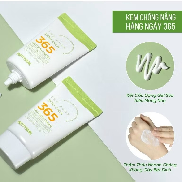 Kem Chống Nắng Pretty Skin The Pure Jeju Cica 50ml