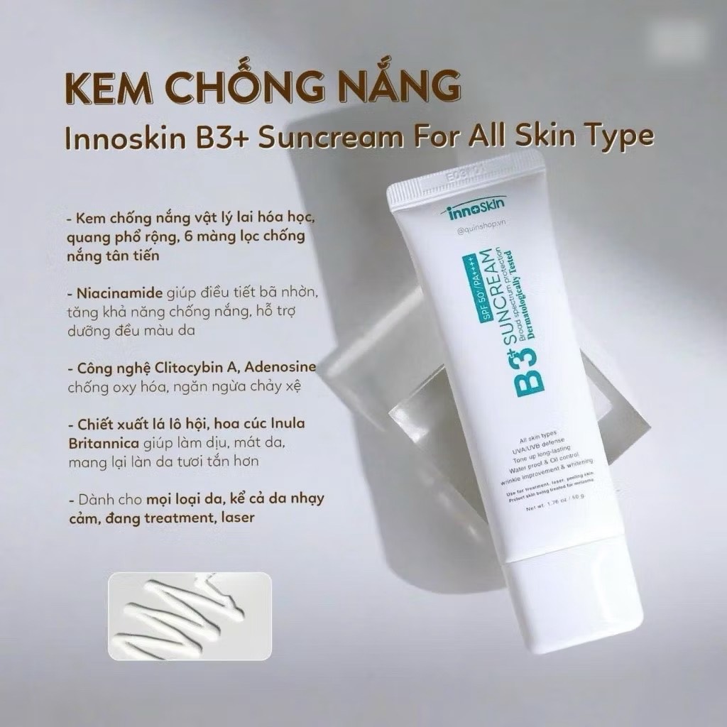Kem chống nắng Innoskin B3 Suncream SPF50/PA++++