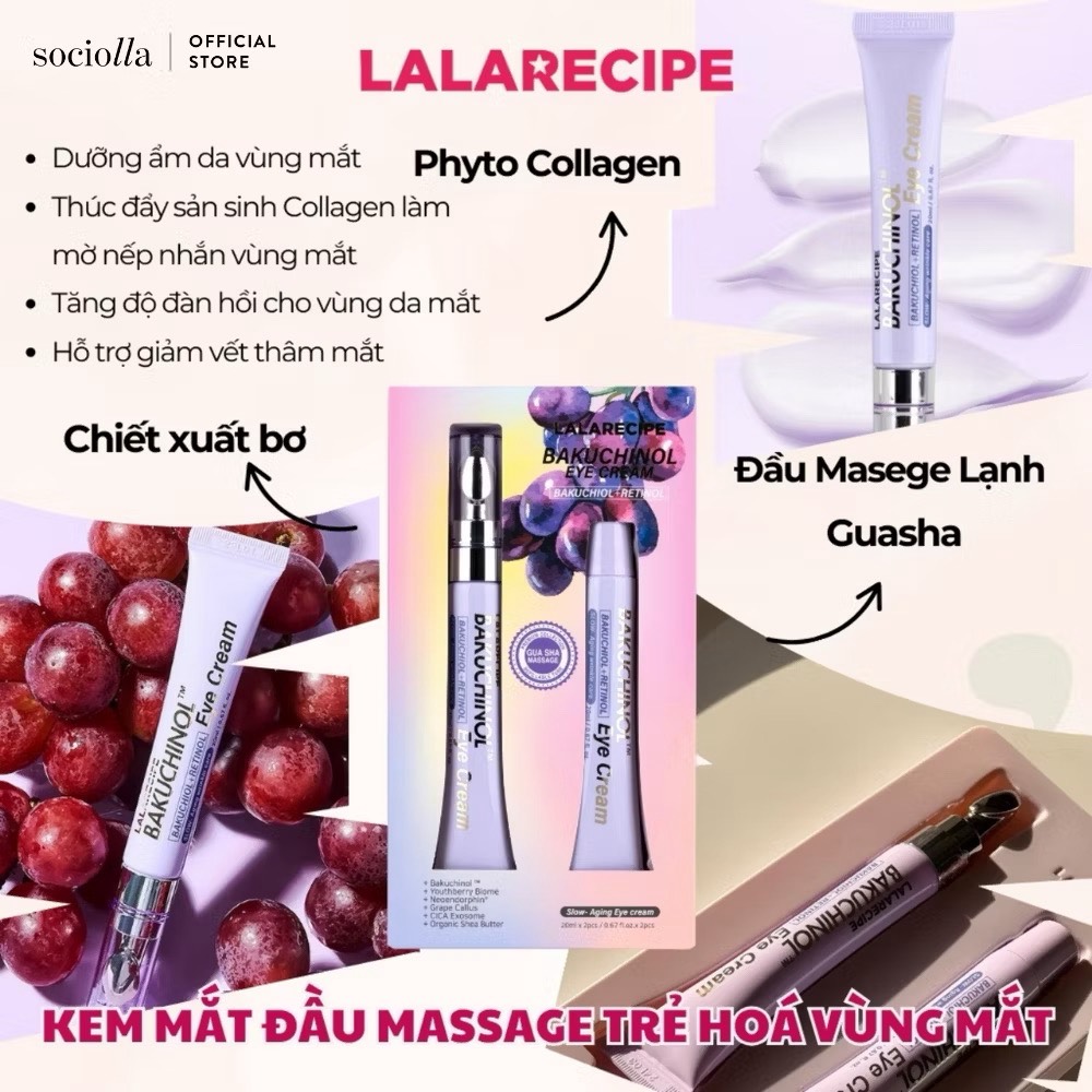 Kem dưỡng mắt Lalarecip Bakuchinol Eye Cream