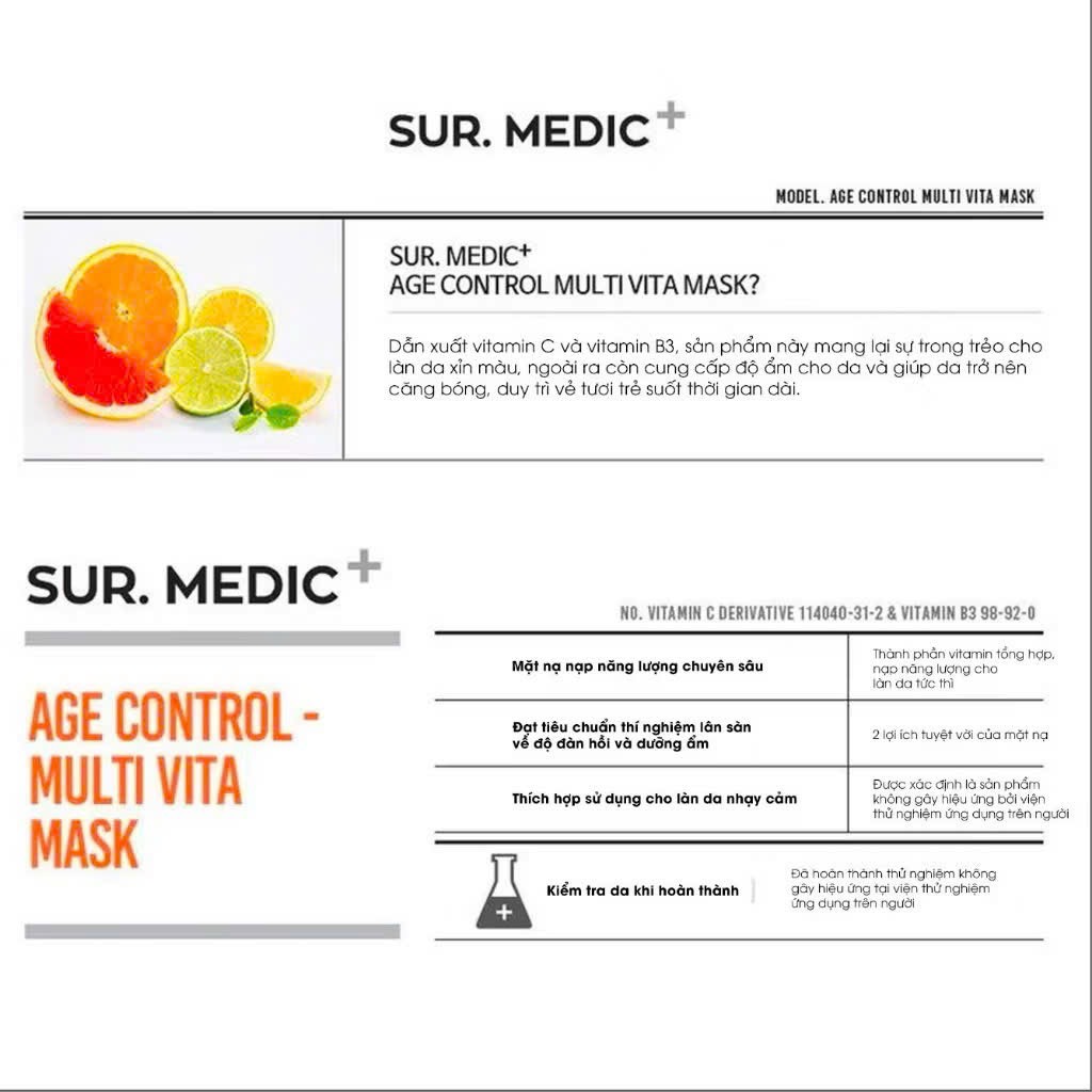 Mặt Nạ Sur.Medic Age Control Multi Vita Cải Thiện Vấn Đề Lão Hoá