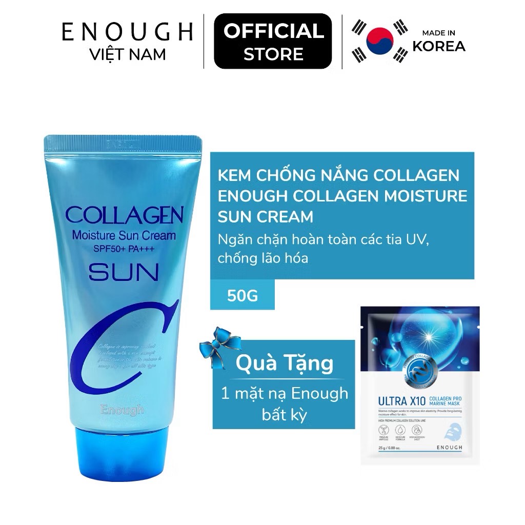 Kem chống nắng Collagen Enough Moisture Sun Cream SPF50+PA++++ 50g