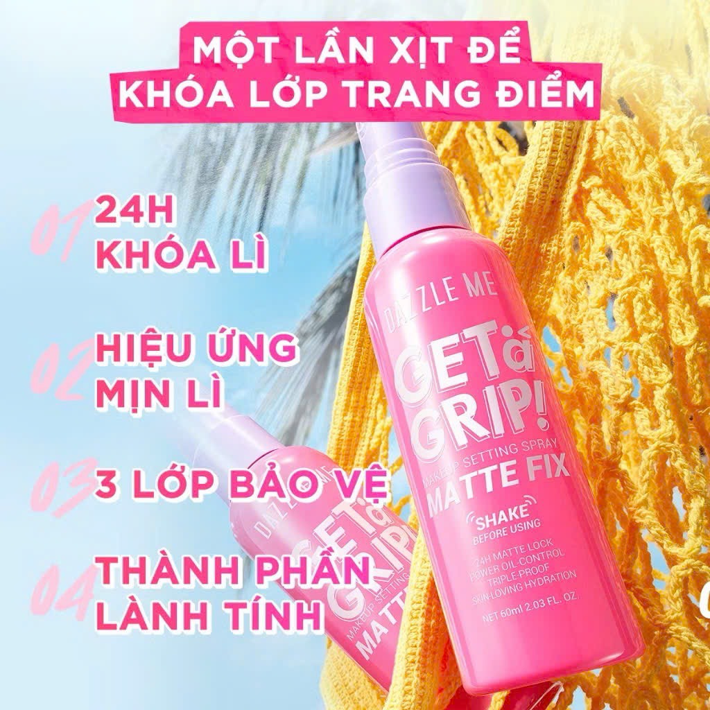 Xịt Khoáng Khoá Nền Dazzleme Geta Grip 60ml