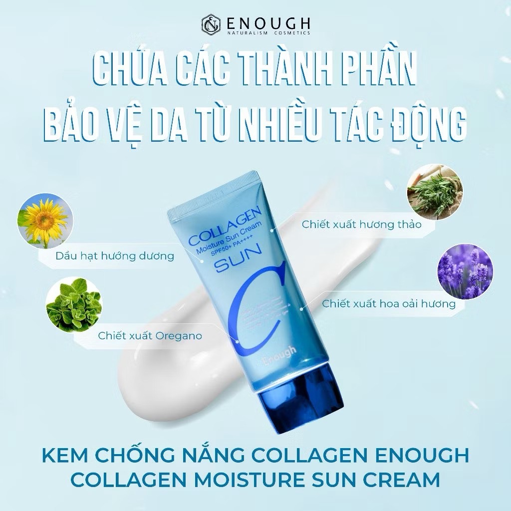 Kem chống nắng Collagen Enough Moisture Sun Cream SPF50+PA++++ 50g