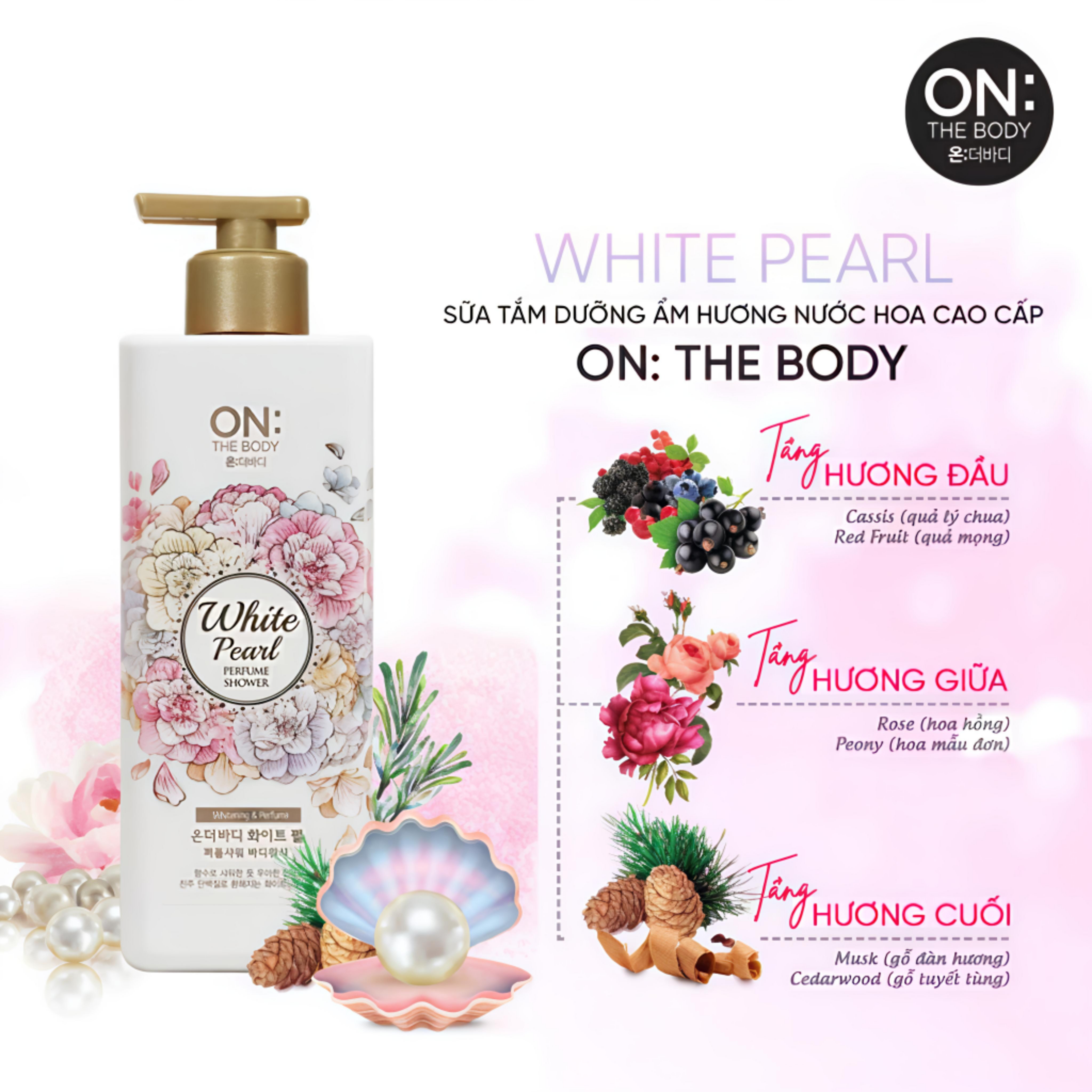 Sữa tắm hương nước hoa On The Body Perfume Shower 500g