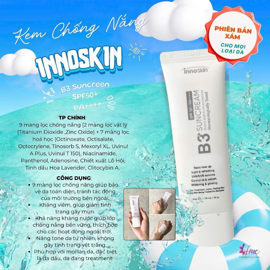 Kem chống nắng Innoskin B3 Suncream SPF50/PA++++