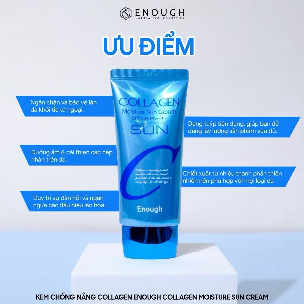 Kem chống nắng Collagen Enough Moisture Sun Cream SPF50+PA++++ 50g