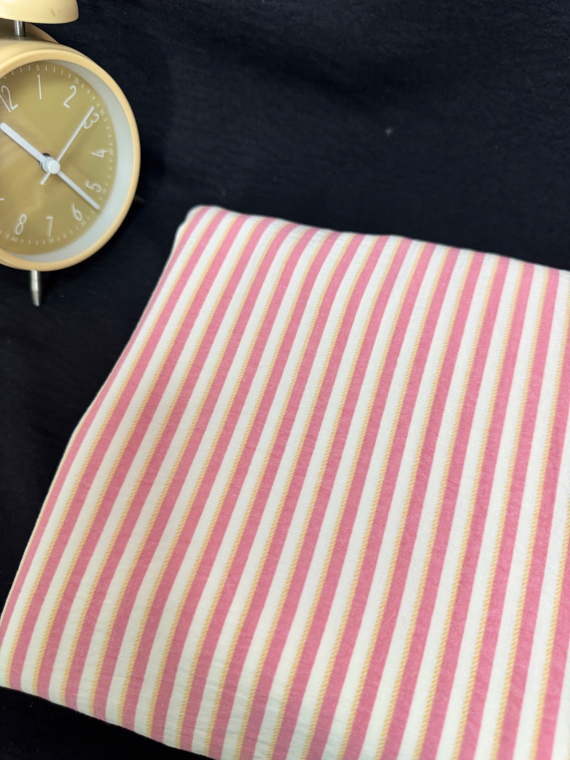 Vải Cotton hàn (đũi lạnh) sọc - may bộ, đầm, handmade, decor (dài 1m, khổ 1m6, vải cắt liền)