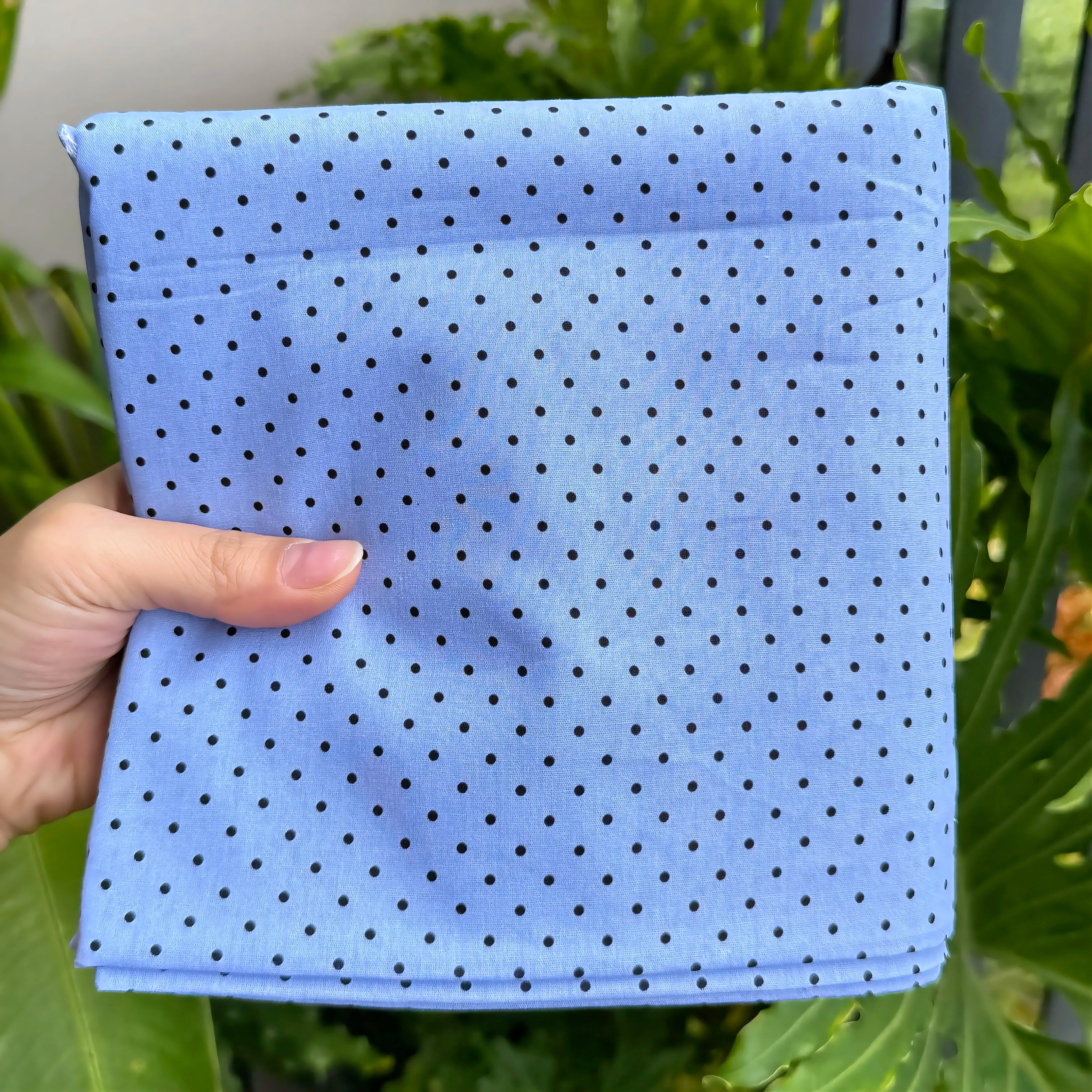 (Thô cotton) Vải chấm bi nhiều màu (dài 1m, khổ 1.45m, vải cắt liền) may quần áo trẻ em người lớn, decor, DIY